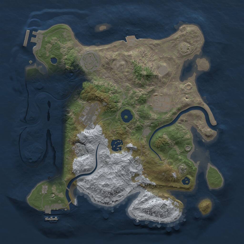 Rust Map: Procedural Map, Size: 3000, Seed: 875939553, 10 Monuments