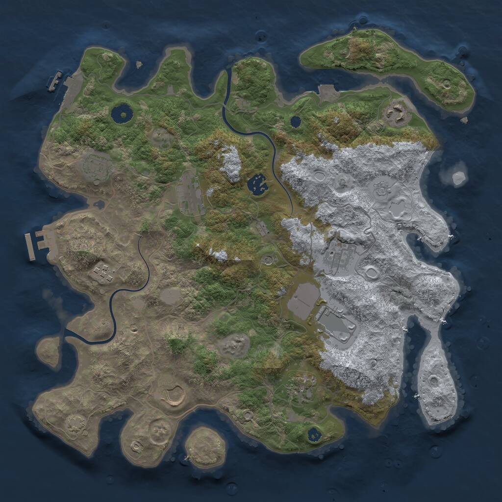 Rust Map: Procedural Map, Size: 3700, Seed: 1671892207, 15 Monuments