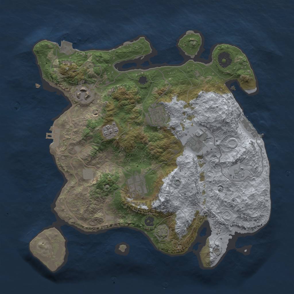 Rust Map: Procedural Map, Size: 3000, Seed: 586287235, 12 Monuments