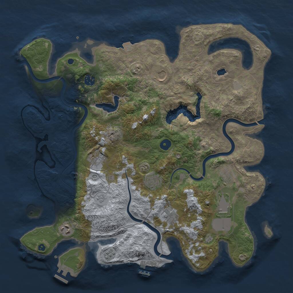 Rust Map: Procedural Map, Size: 4050, Seed: 1984127121, 15 Monuments