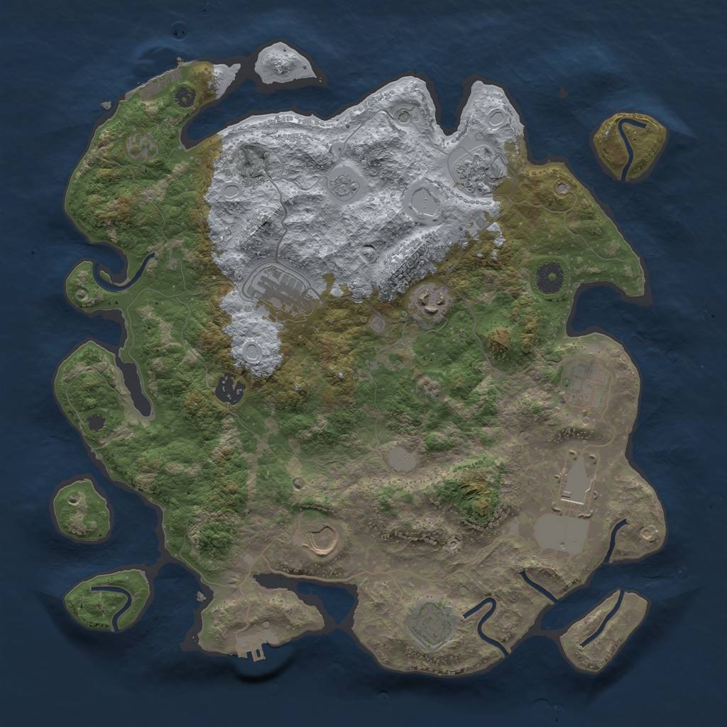 Rust Map: Procedural Map, Size: 3700, Seed: 109398110, 15 Monuments