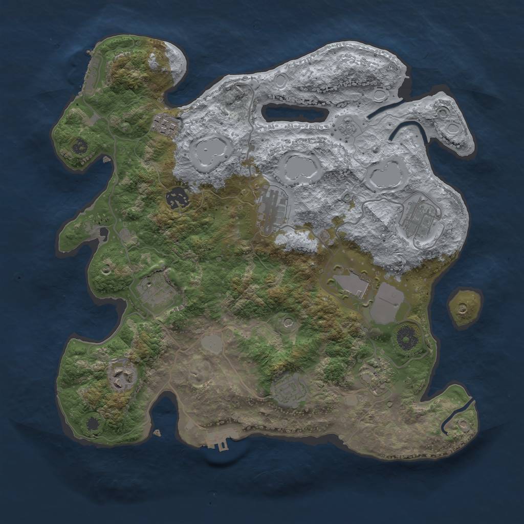Rust Map: Procedural Map, Size: 3500, Seed: 4547474, 16 Monuments