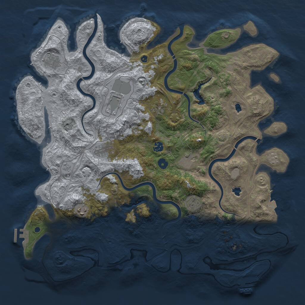 Rust Map: Procedural Map, Size: 4500, Seed: 9390, 15 Monuments