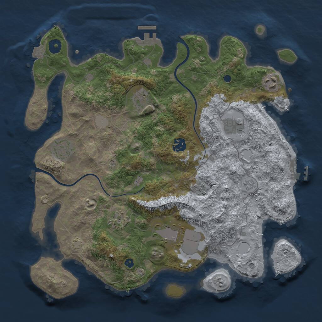 Rust Map: Procedural Map, Size: 3500, Seed: 1768329921, 14 Monuments