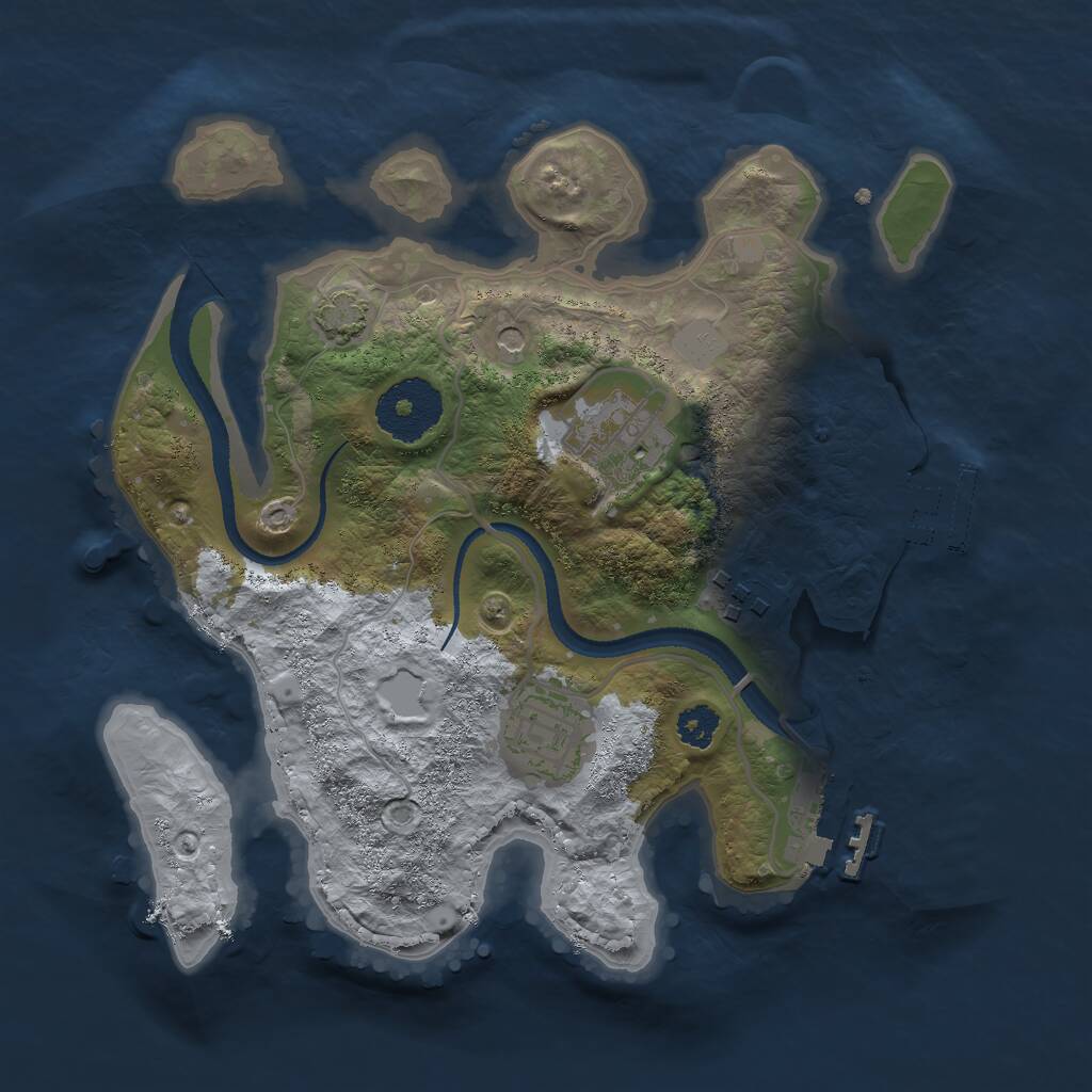 Rust Map: Procedural Map, Size: 2600, Seed: 3, 8 Monuments