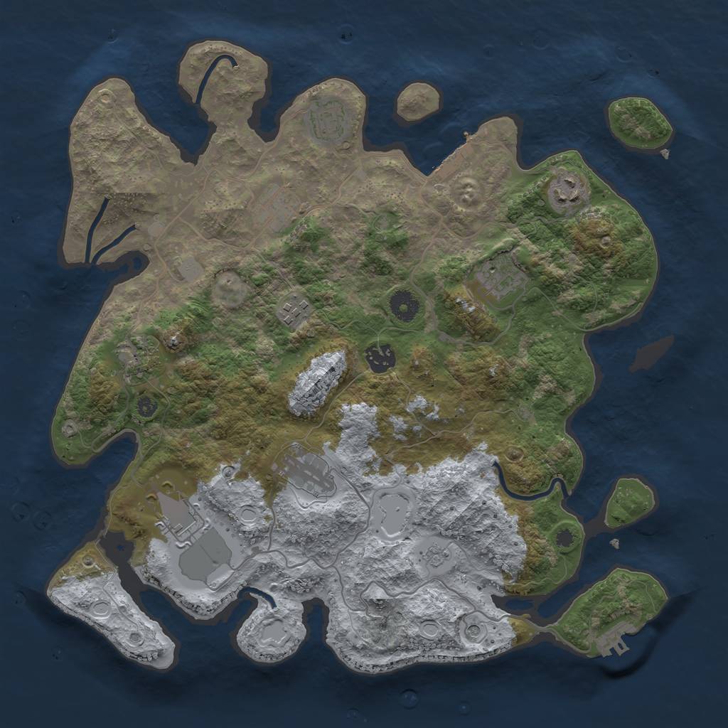 Rust Map: Procedural Map, Size: 3700, Seed: 146777079, 16 Monuments