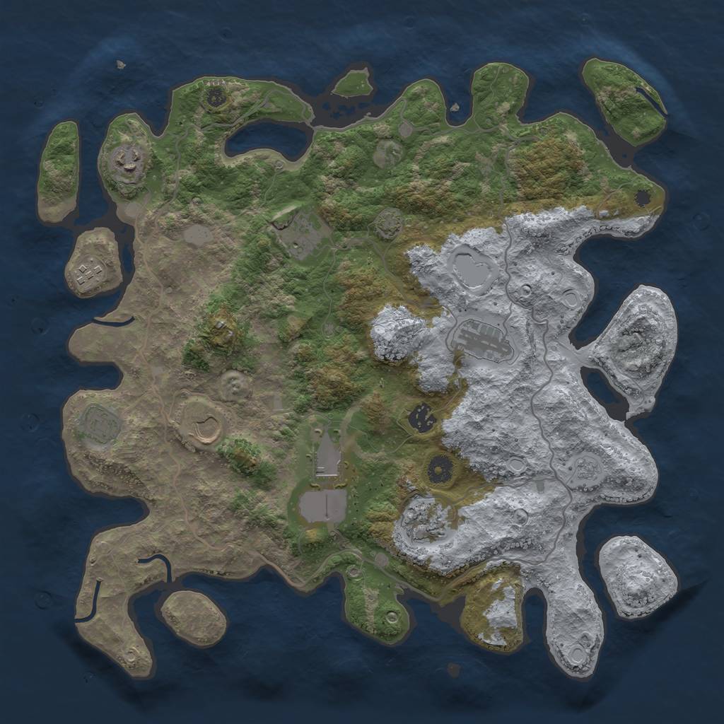 Rust Map: Procedural Map, Size: 4000, Seed: 137143633, 14 Monuments