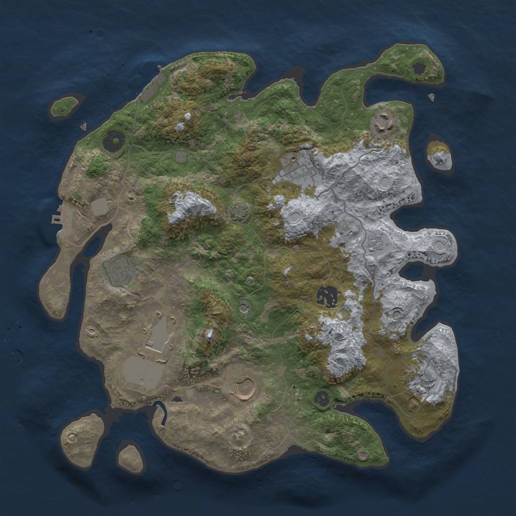Rust Map: Procedural Map, Size: 3500, Seed: 2018105410, 15 Monuments