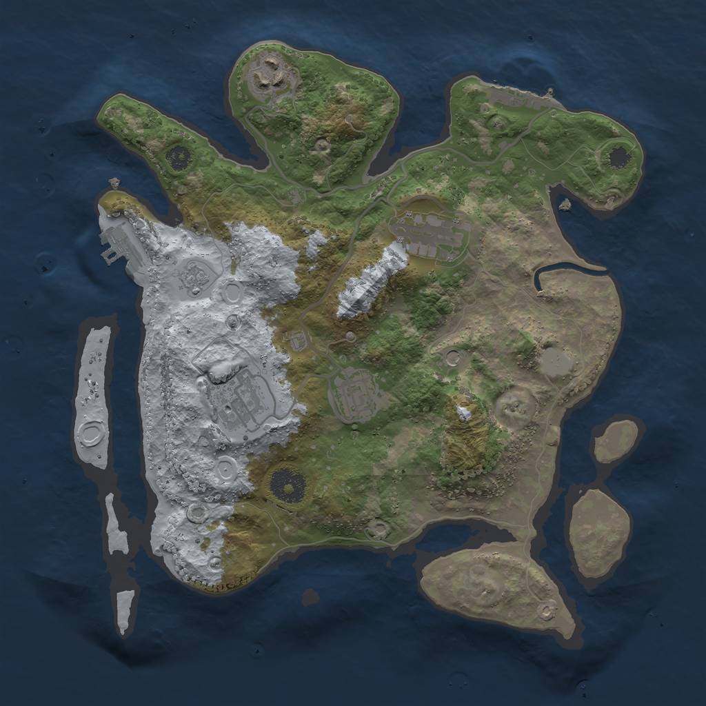 Rust Map: Procedural Map, Size: 3000, Seed: 121405, 11 Monuments