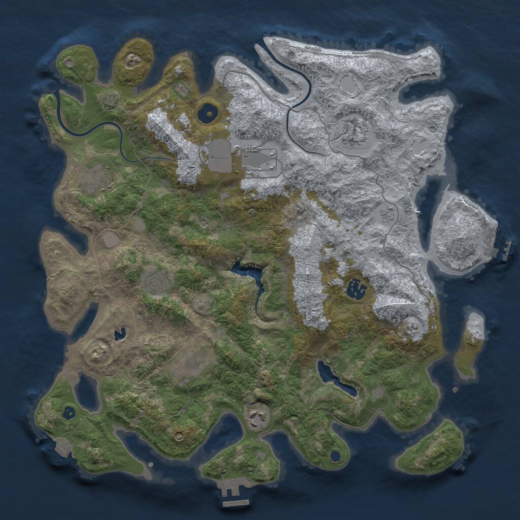 Rust Map: Procedural Map, Size: 4000, Seed: 858209453, 13 Monuments