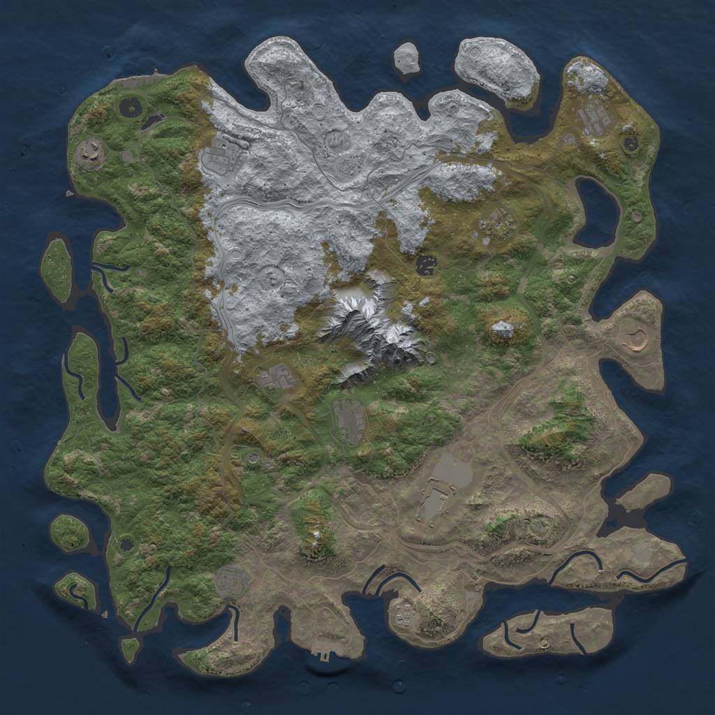 Rust Map: Procedural Map, Size: 5000, Seed: 2062026, 19 Monuments