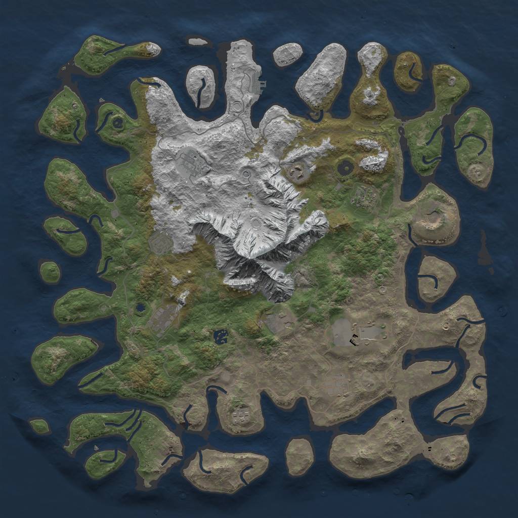 Rust Map: Procedural Map, Size: 5000, Seed: 346616833, 18 Monuments