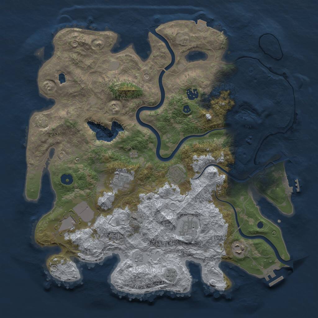 Rust Map: Procedural Map, Size: 4000, Seed: 1412775433, 13 Monuments
