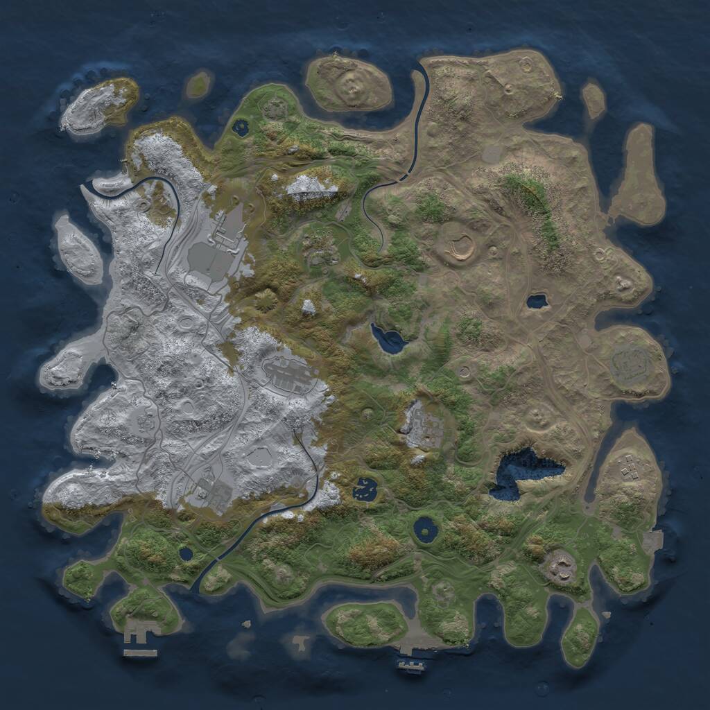Rust Map: Procedural Map, Size: 4300, Seed: 836429099, 16 Monuments