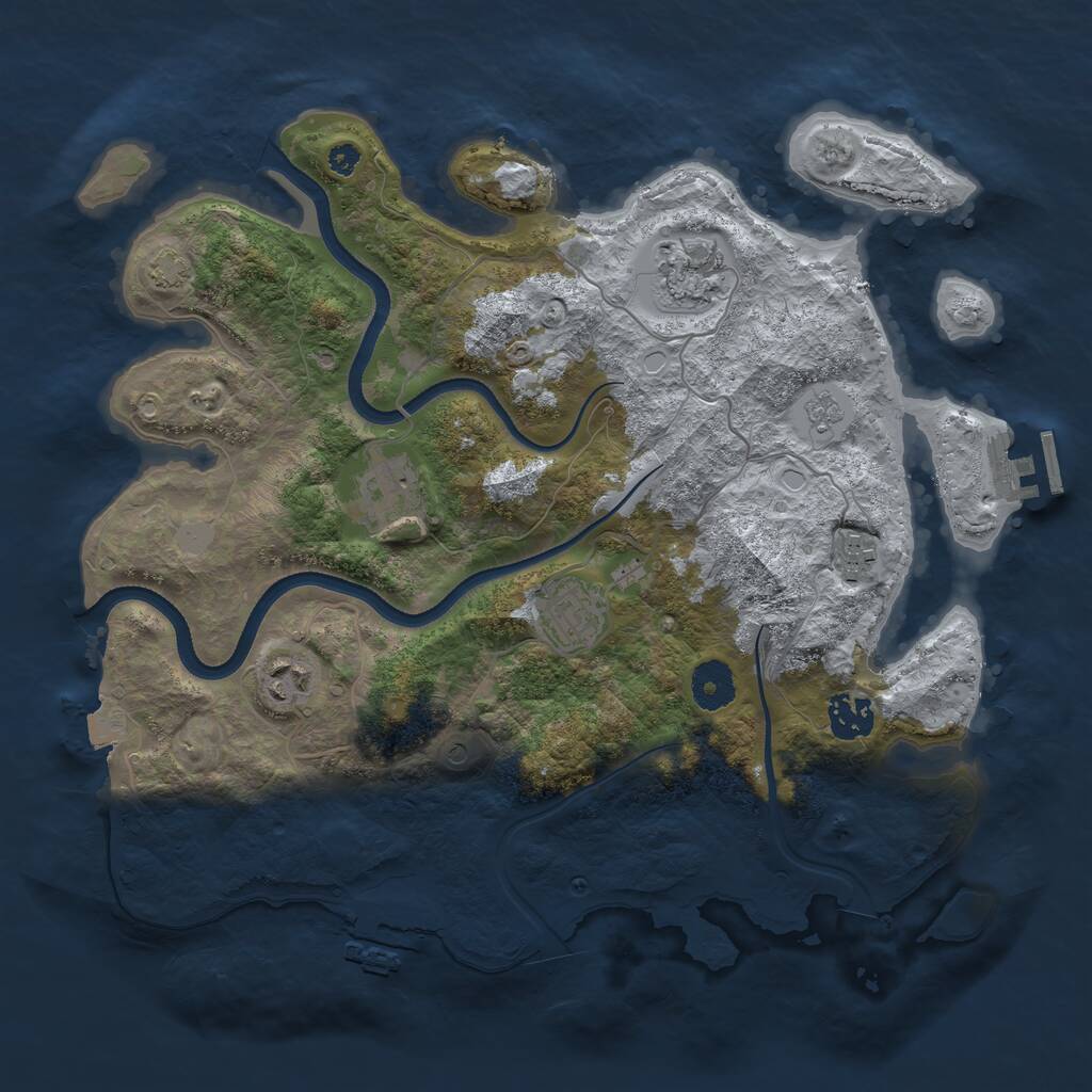 Rust Map: Procedural Map, Size: 3500, Seed: 10082649, 12 Monuments