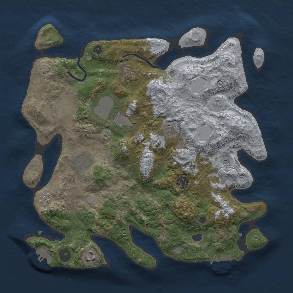 Rust Map: Procedural Map, Size: 3500, Seed: 218956473, 16 Monuments