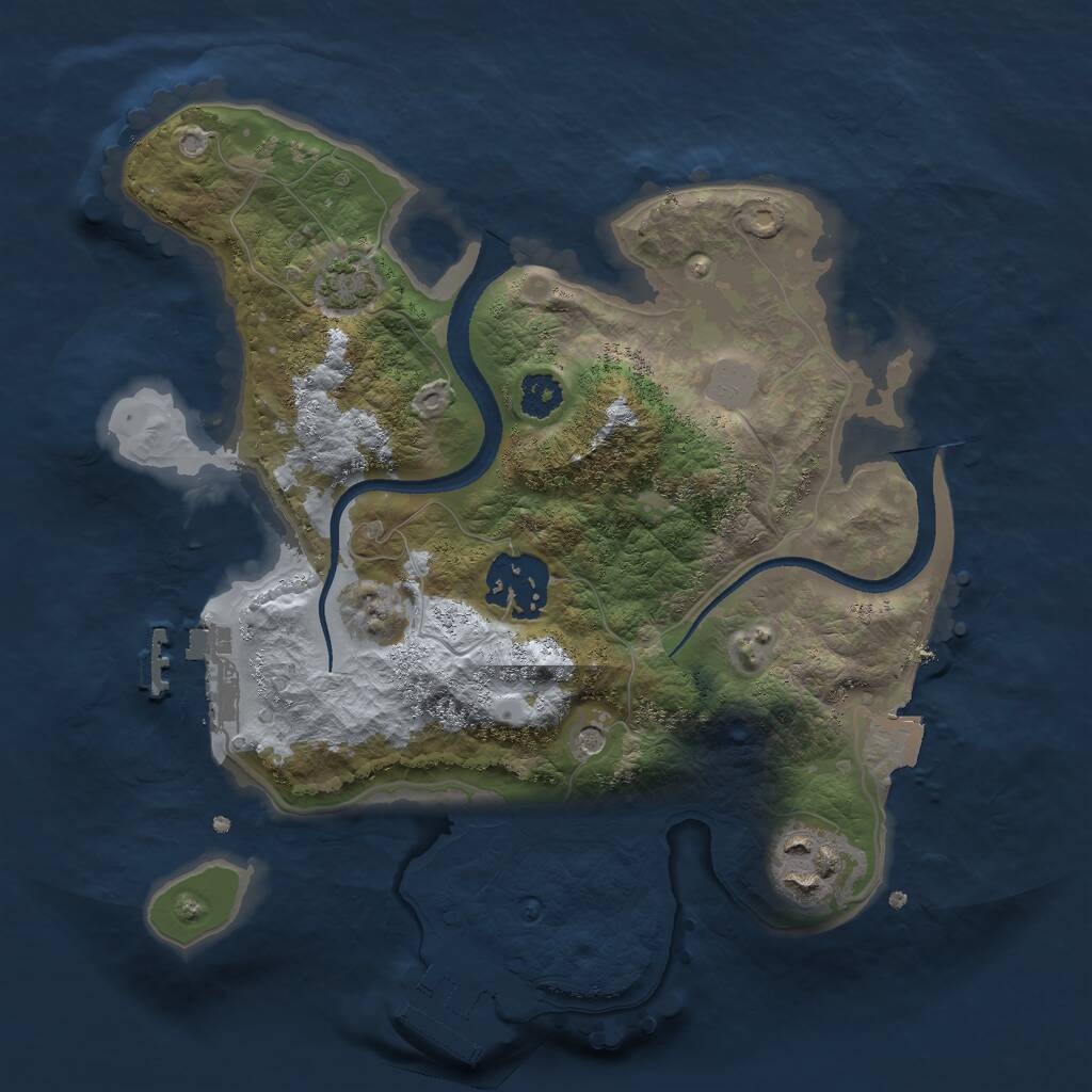 Rust Map: Procedural Map, Size: 2500, Seed: 746456, 7 Monuments