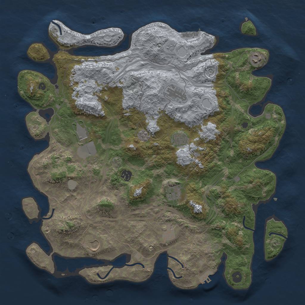Rust Map: Procedural Map, Size: 4250, Seed: 6019, 16 Monuments