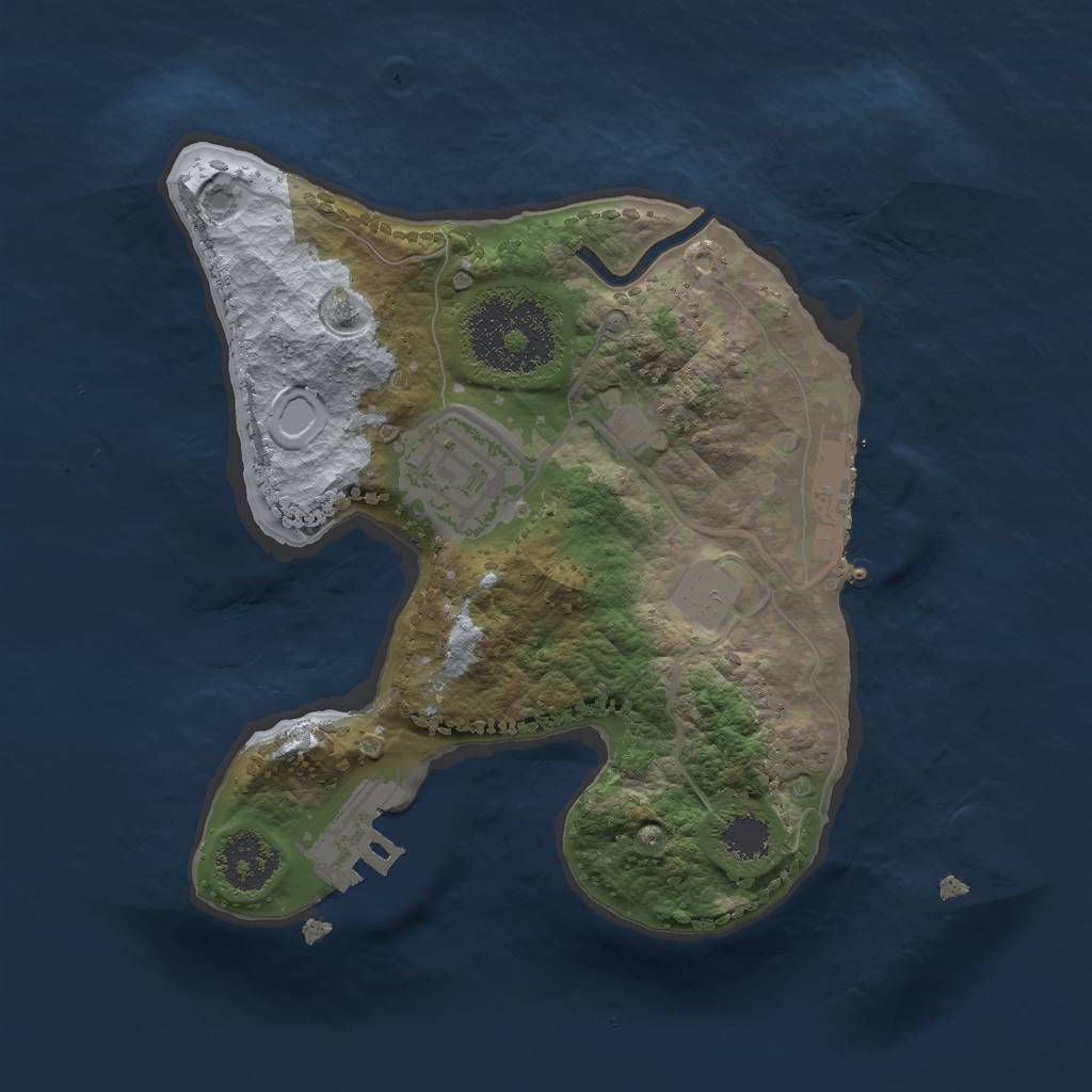 Rust Map: Procedural Map, Size: 2000, Seed: 861987319, 6 Monuments