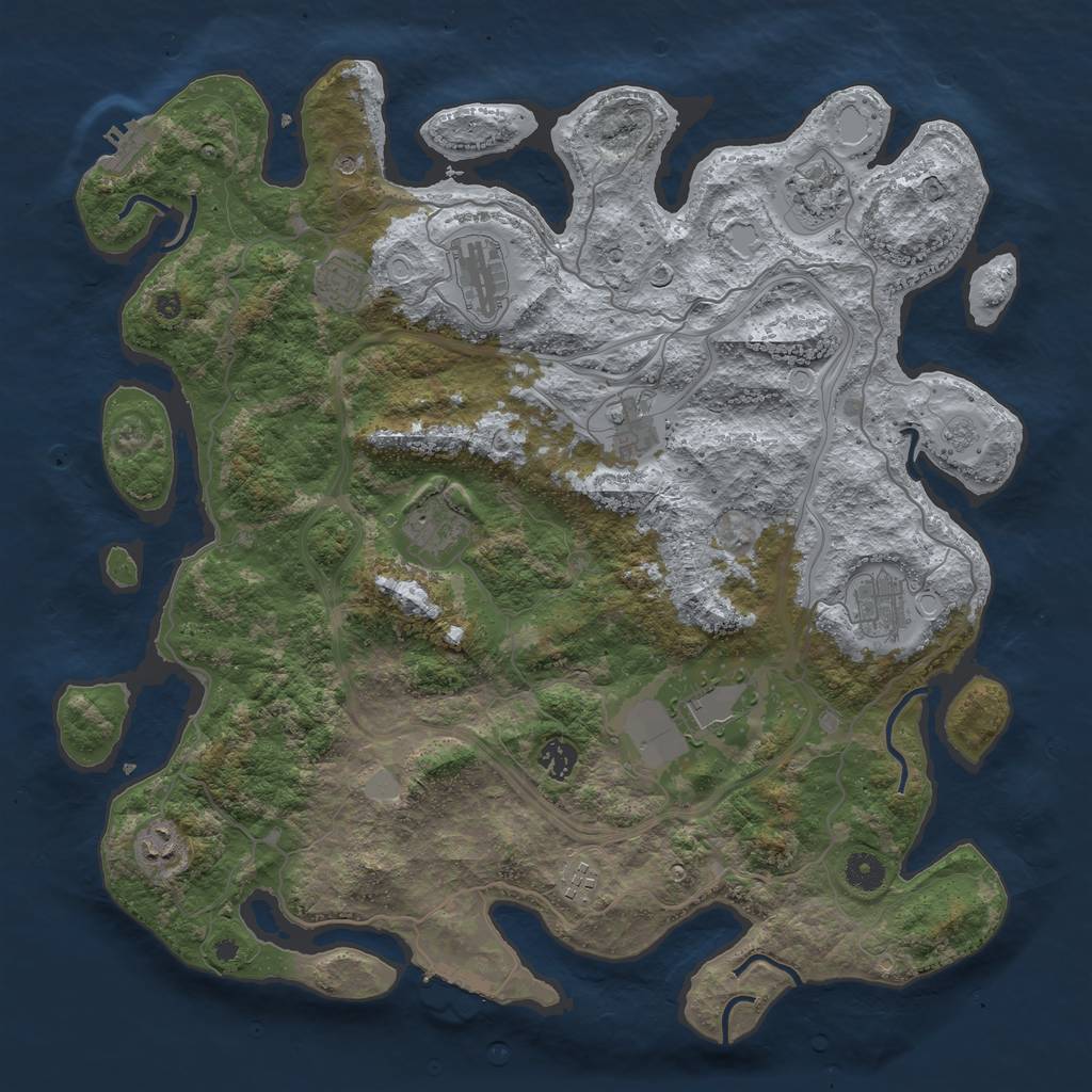 Rust Map: Procedural Map, Size: 4250, Seed: 92756, 17 Monuments