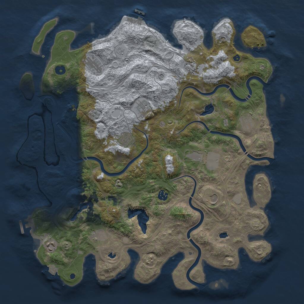 Rust Map: Procedural Map, Size: 4500, Seed: 258741146, 17 Monuments