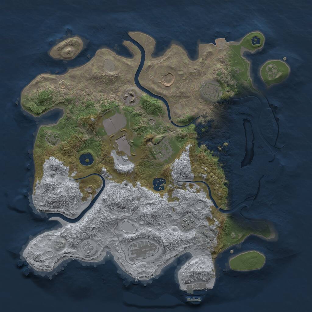 Rust Map: Procedural Map, Size: 3500, Seed: 1544952319, 14 Monuments