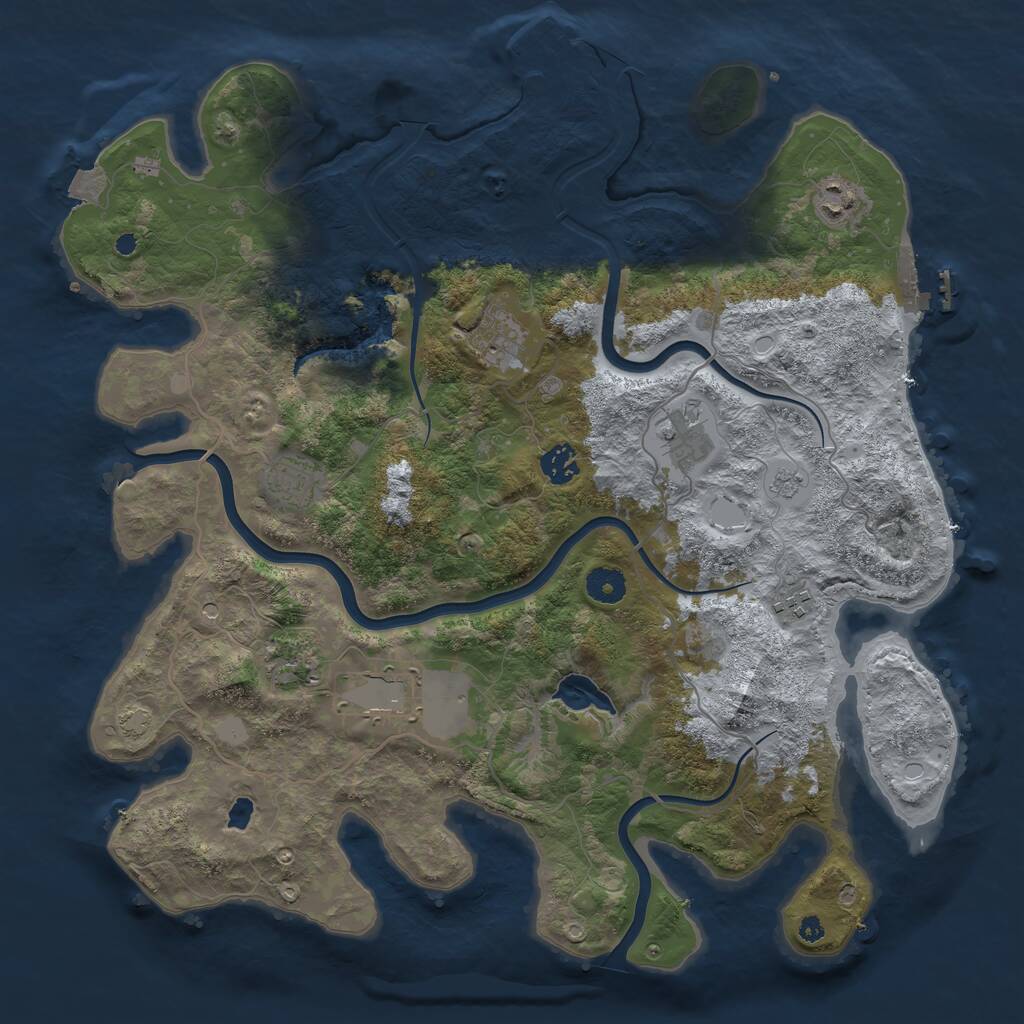 Rust Map: Procedural Map, Size: 4000, Seed: 1687748878, 14 Monuments