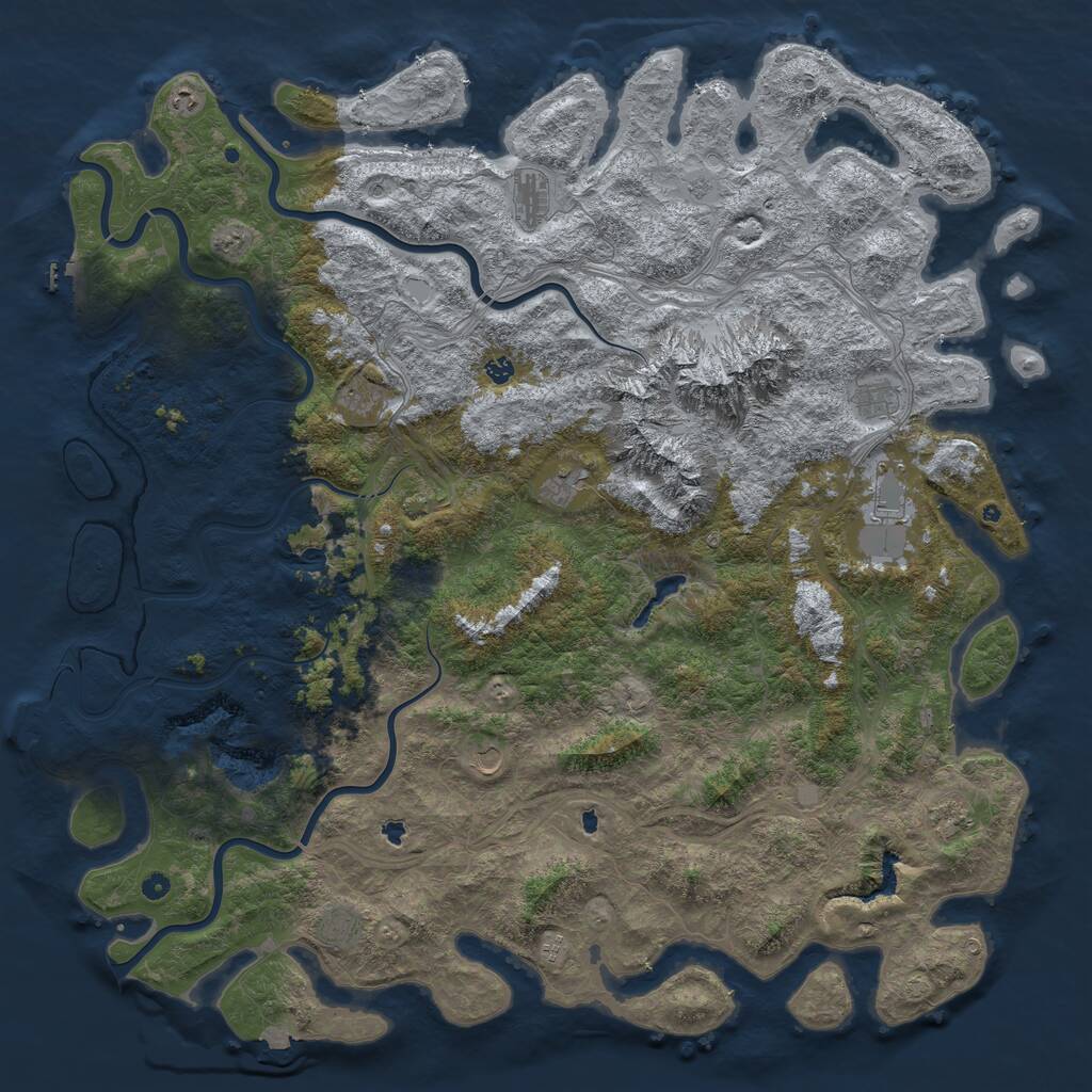 Rust Map: Procedural Map, Size: 6000, Seed: 314123, 17 Monuments
