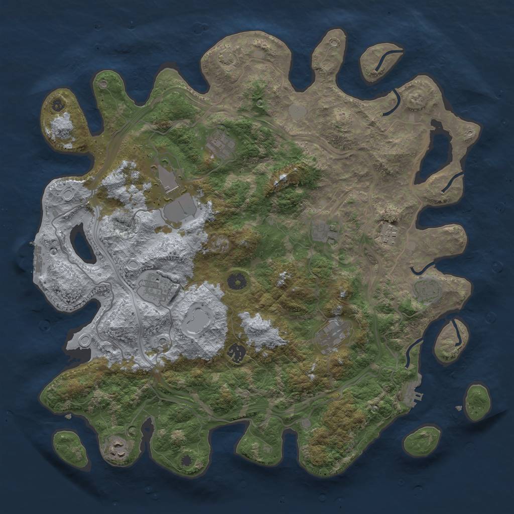 Rust Map: Procedural Map, Size: 4250, Seed: 17066, 16 Monuments