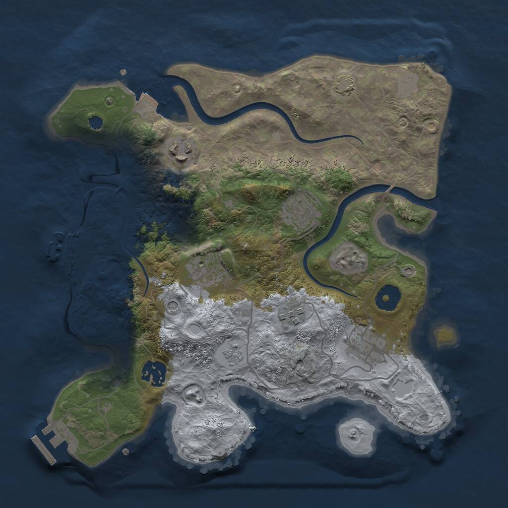 Rust Map: Procedural Map, Size: 3000, Seed: 1118527257, 12 Monuments