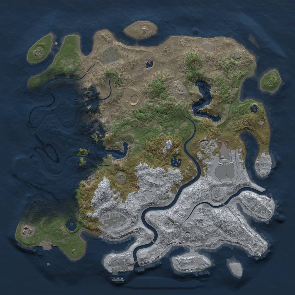 Rust Map: Procedural Map, Size: 4000, Seed: 379467, 13 Monuments