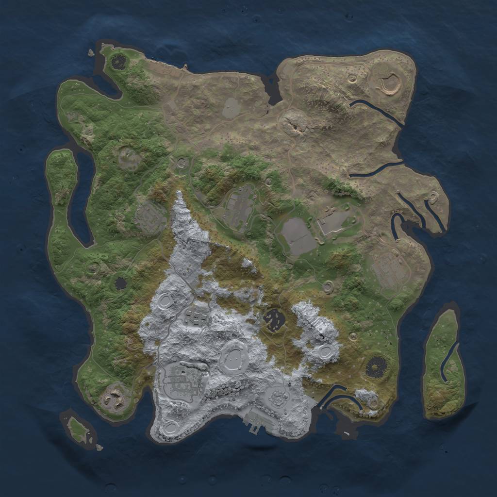 Rust Map: Procedural Map, Size: 3500, Seed: 1022, 16 Monuments