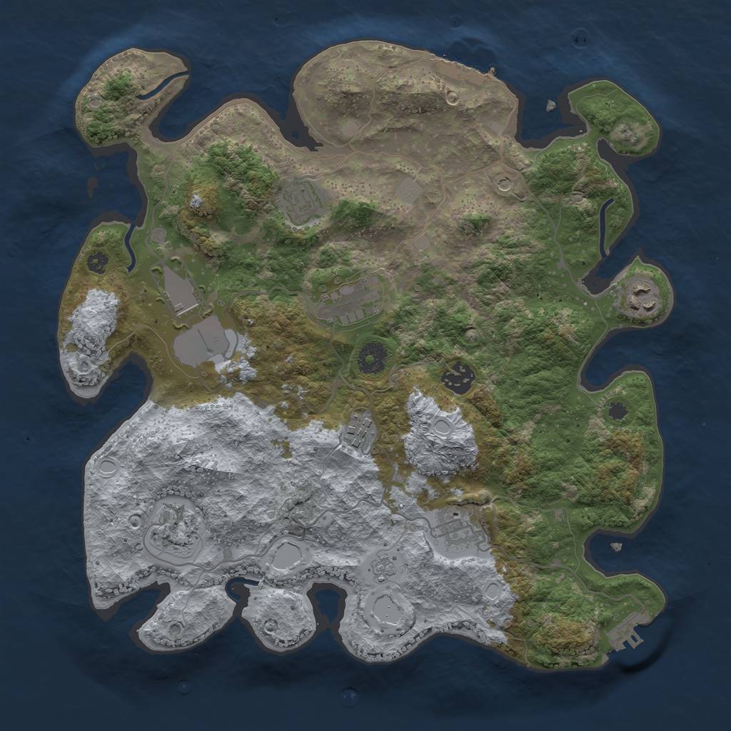 Rust Map: Procedural Map, Size: 3500, Seed: 1923465, 15 Monuments