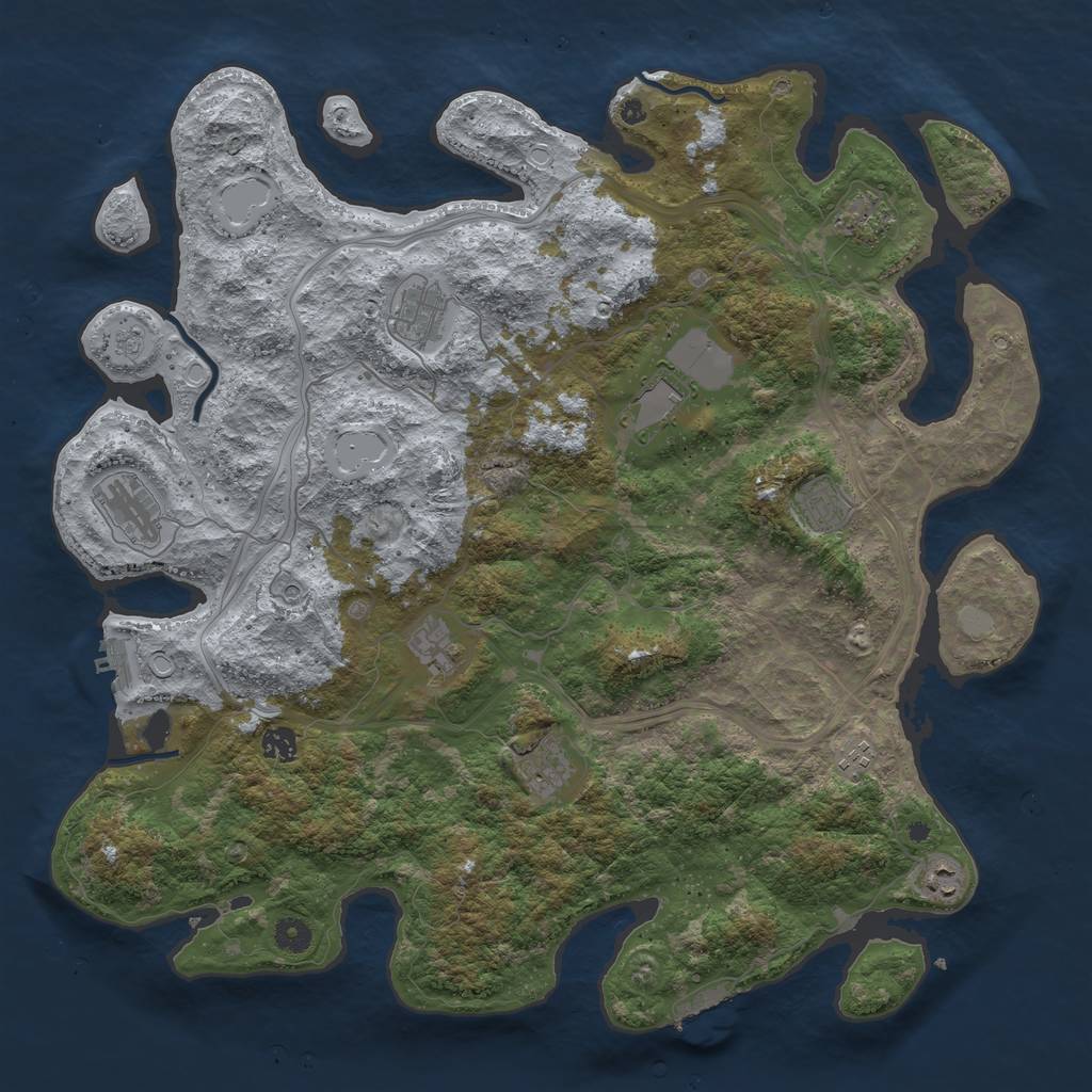 Rust Map: Procedural Map, Size: 4500, Seed: 882937599, 17 Monuments