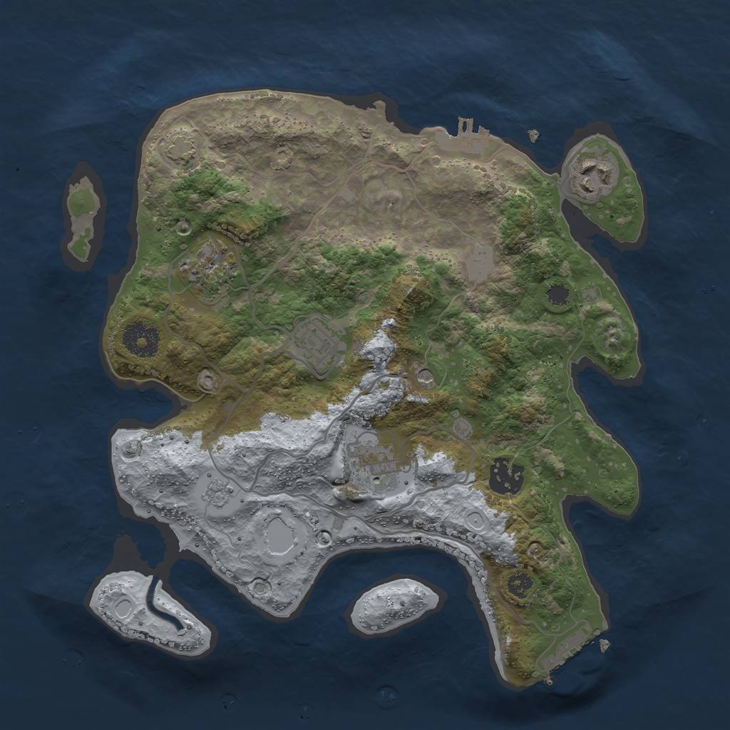 Rust Map: Procedural Map, Size: 3000, Seed: 1647626644, 13 Monuments