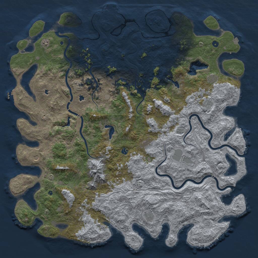 Rust Map: Procedural Map, Size: 6000, Seed: 2147117850, 17 Monuments