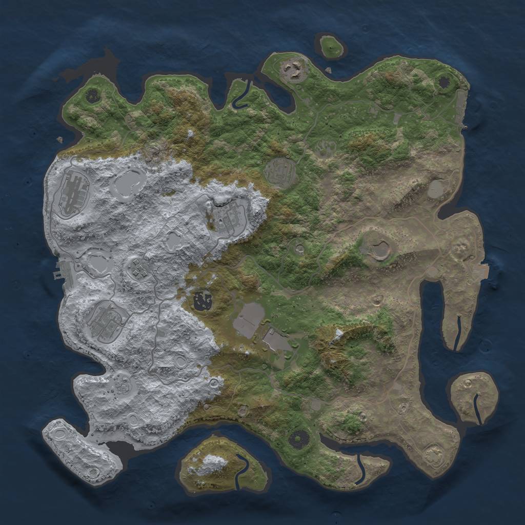 Rust Map: Procedural Map, Size: 4000, Seed: 82805, 17 Monuments