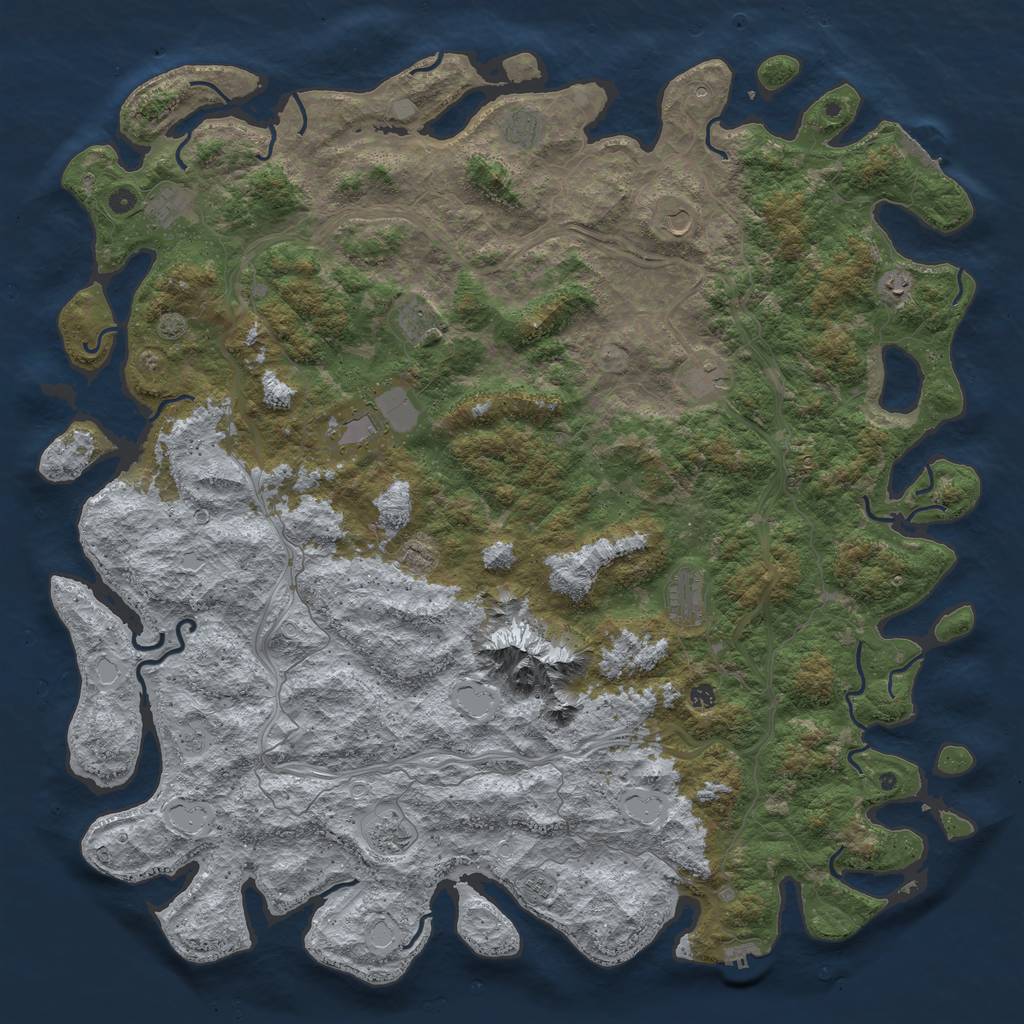 Rust Map: Procedural Map, Size: 6000, Seed: 8812522, 19 Monuments