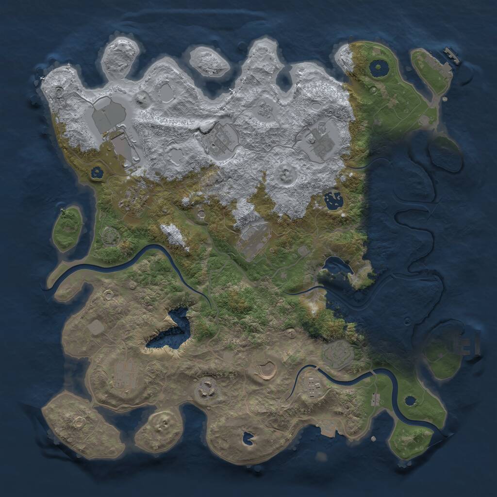 Rust Map: Procedural Map, Size: 4000, Seed: 582369, 17 Monuments