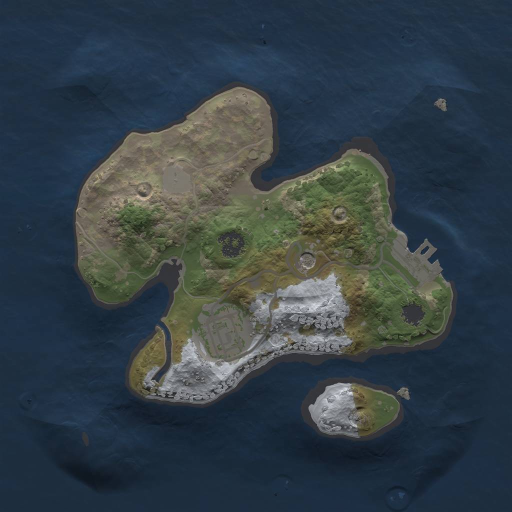 Rust Map: Procedural Map, Size: 2000, Seed: 71393, 6 Monuments