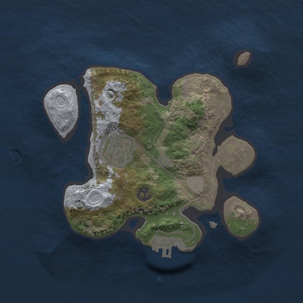 Rust Map: Procedural Map, Size: 2000, Seed: 9872135, 5 Monuments