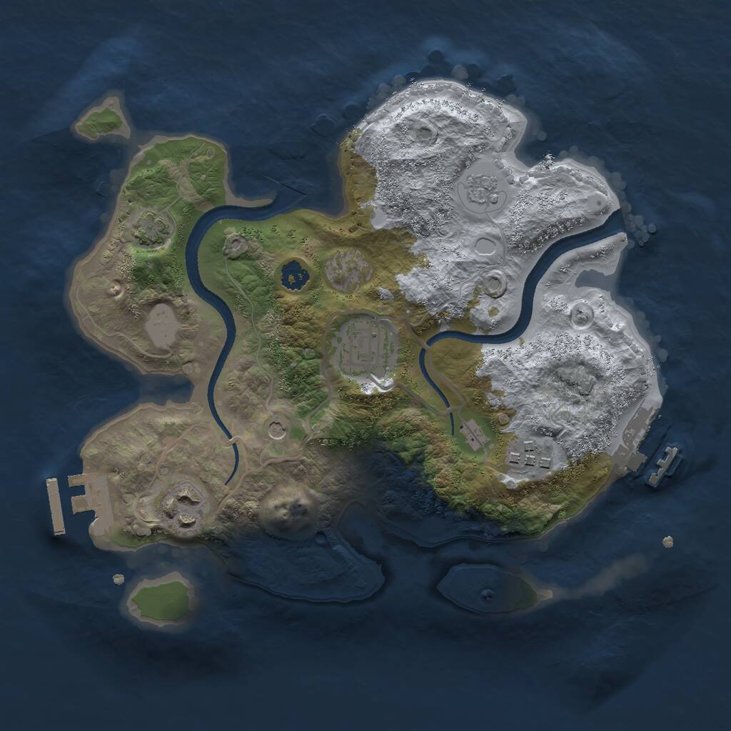 Rust Map: Procedural Map, Size: 2600, Seed: 1234567890, 9 Monuments