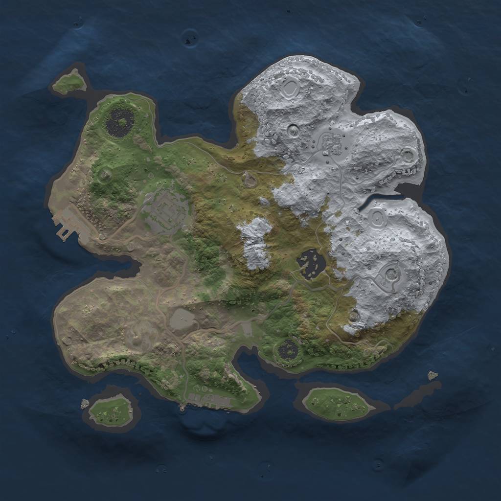 Rust Map: Procedural Map, Size: 2600, Seed: 1234567890, 9 Monuments