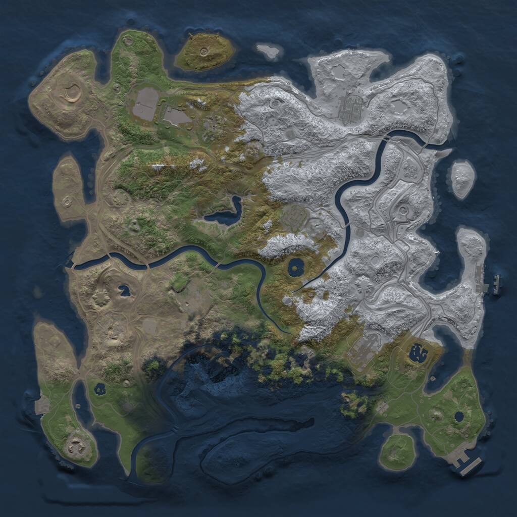 Rust Map: Procedural Map, Size: 4250, Seed: 700955354, 16 Monuments