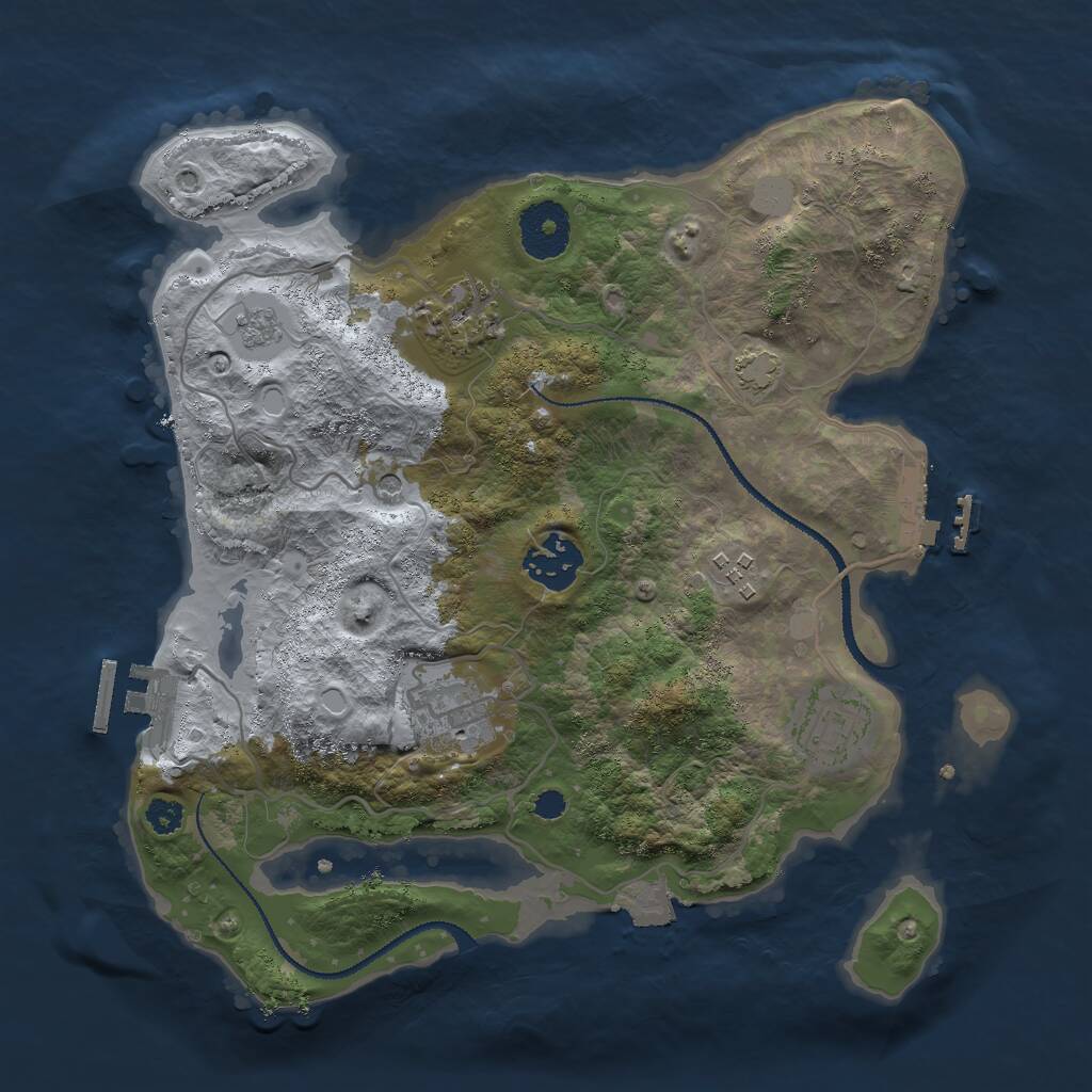 Rust Map: Procedural Map, Size: 3000, Seed: 157649004, 11 Monuments