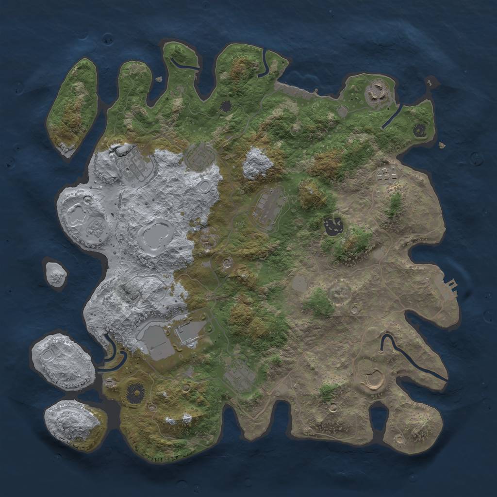 Rust Map: Procedural Map, Size: 3785, Seed: 12345, 16 Monuments