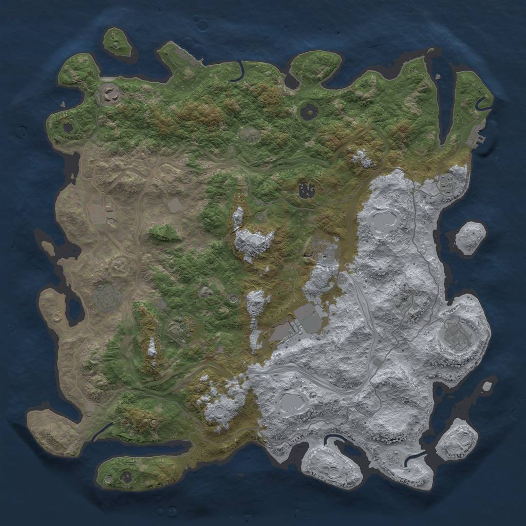 Rust Map: Procedural Map, Size: 4600, Seed: 19, 16 Monuments