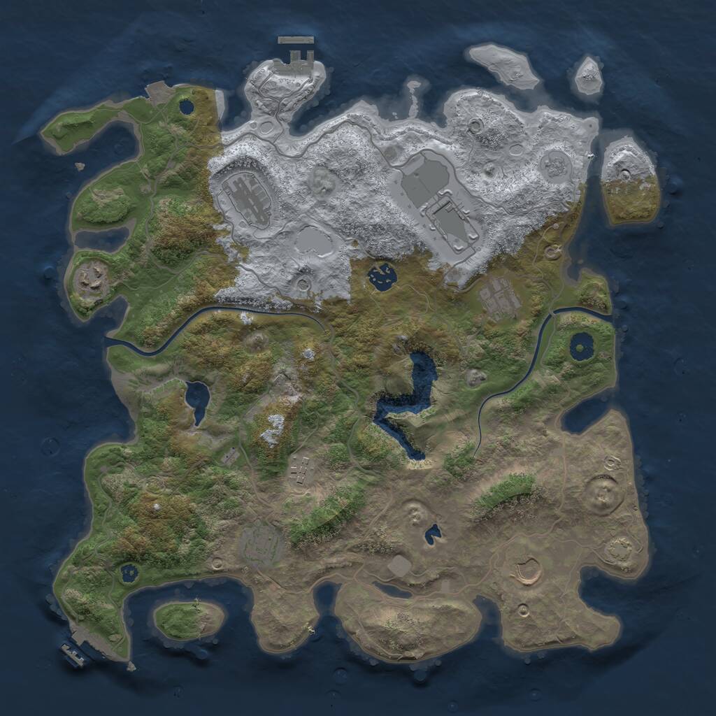 Rust Map: Procedural Map, Size: 4000, Seed: 1905182705, 14 Monuments