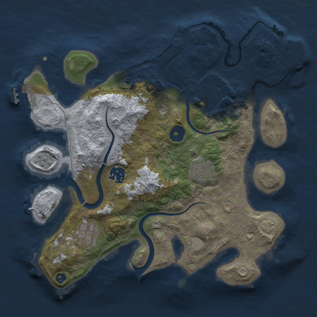 Rust Map: Procedural Map, Size: 3000, Seed: 902834190, 10 Monuments