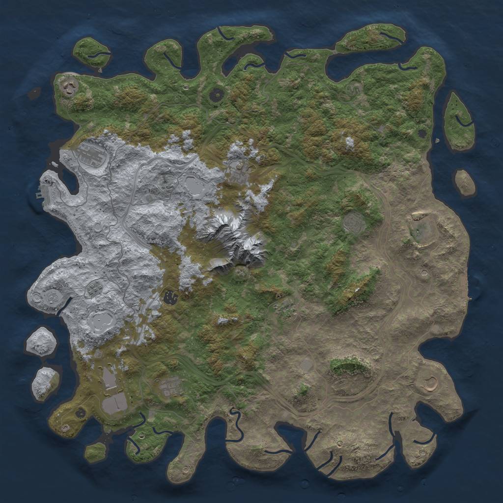 Rust Map: Procedural Map, Size: 5245, Seed: 3825, 18 Monuments